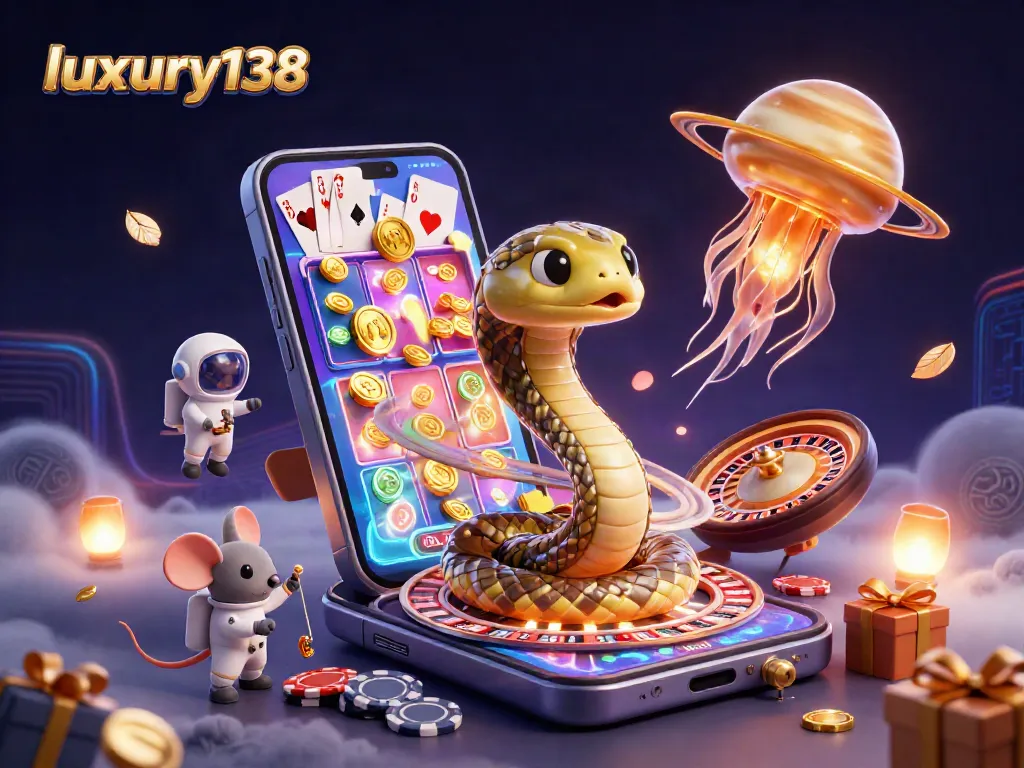 Betting action and animated fun with luxury138 at a vibrant casino scene featuring unique characters.