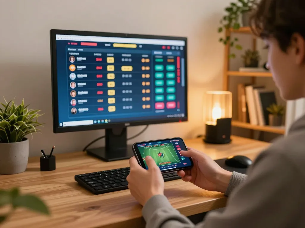 Engaging mobile sports betting experience at https://kkwinzz.com/ showing user interacting with live betting odds and exciting game stats.