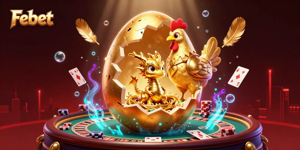 Febet offers thrilling casino experiences with stunning visuals of poker games and magical treasures.