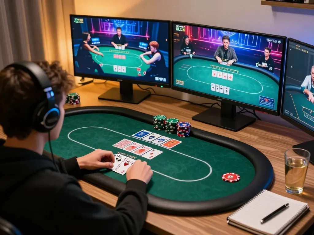 Engaging online poker gameplay on tablet showcasing strategic bets in da88.