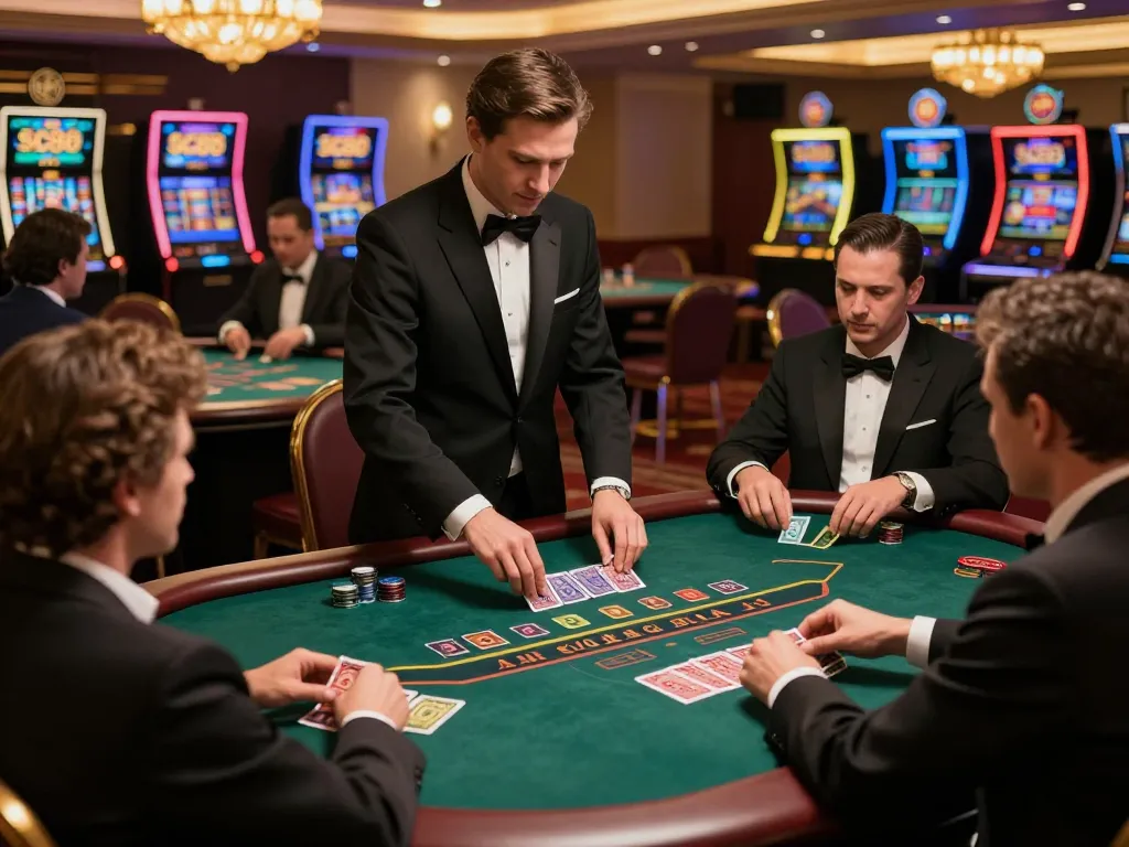 Players engaging in a high-stakes blackjack game at SC88 casino table under luxurious lighting.