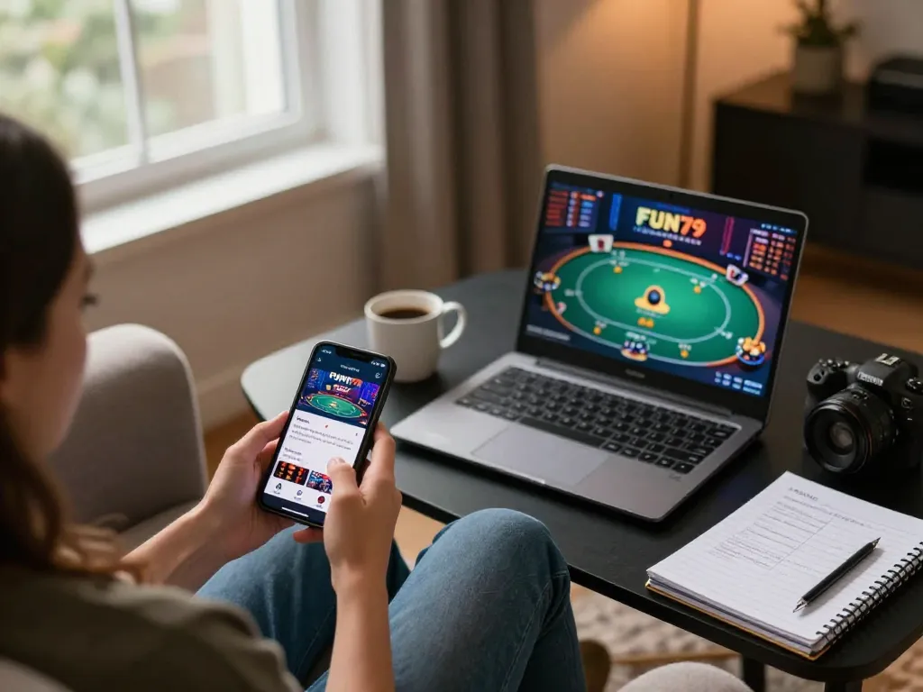 Engaging user experience on trang chủ fun79 with smartphone and laptop gaming