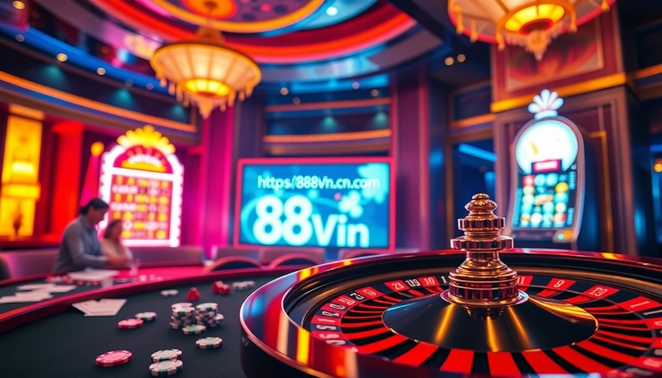 Players enjoying the excitement of roulette at https://88vn.cn.com/ showcasing vibrant casino atmosphere.