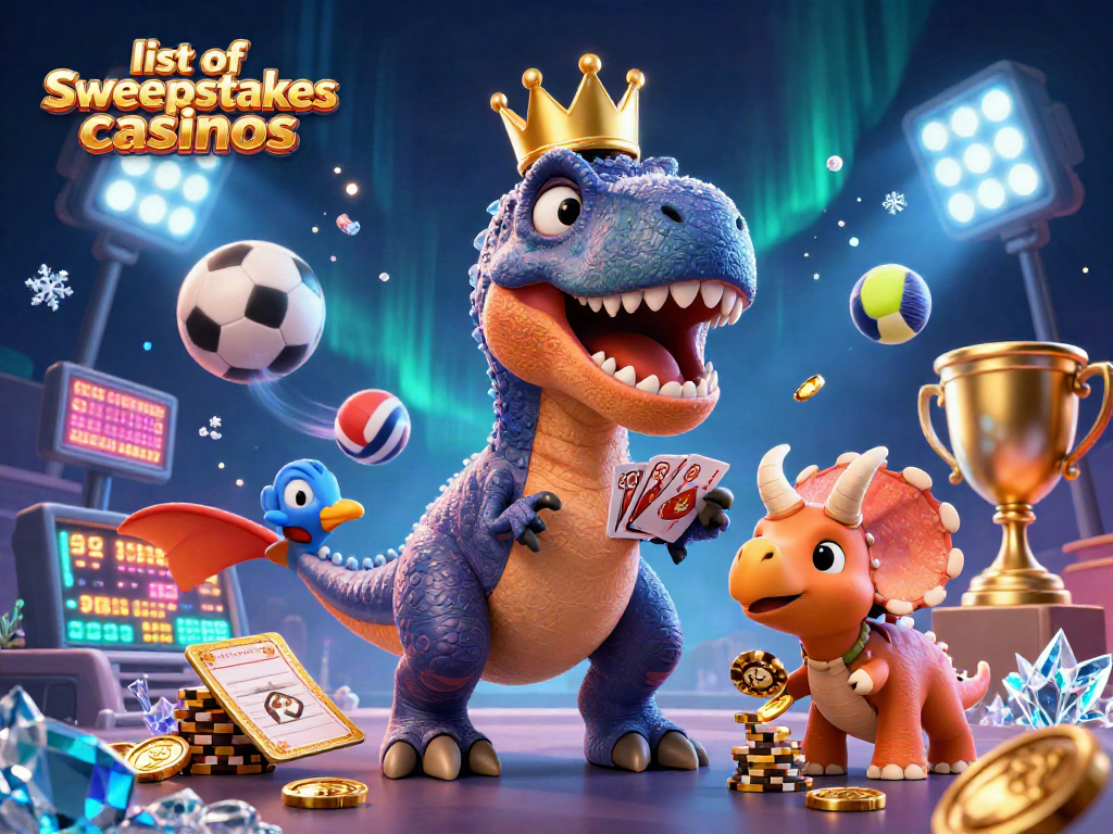 Experience lively gameplay at list of sweepstakes casinos featuring vibrant characters and sports elements.