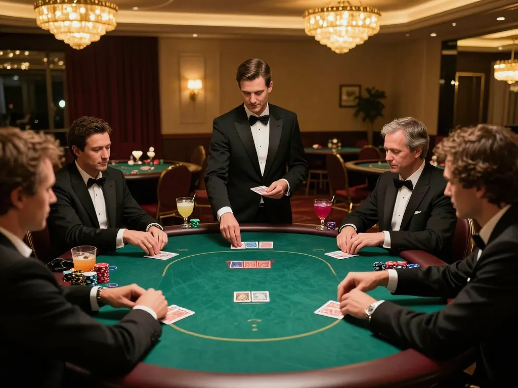 BCX88 poker players strategizing during an upscale game in a luxurious venue.