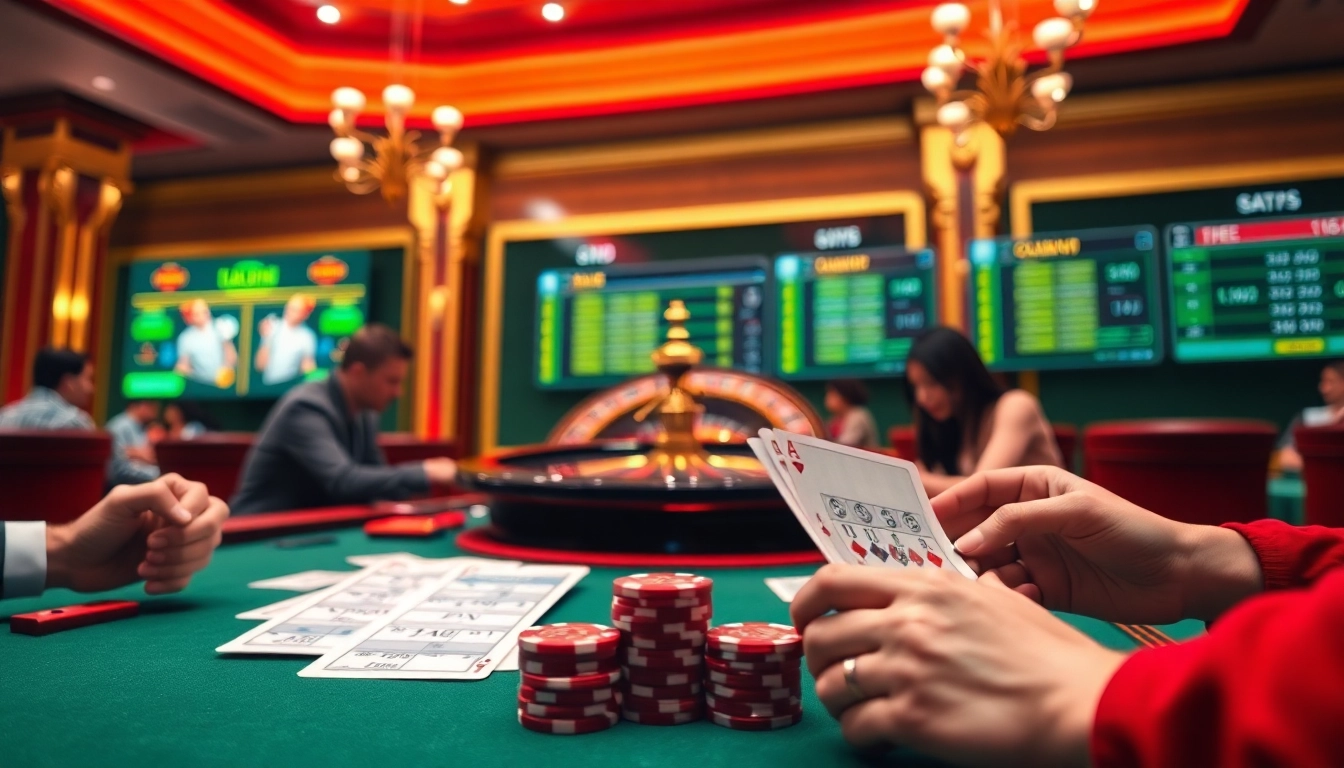 Engaging scene of online gambling focusing on lô đề uy tín with betting slips and casino elements.