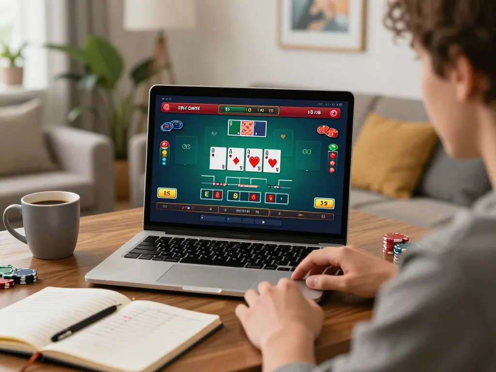 Engaging in blackjack on qq88 shows a strategic move during online gaming.