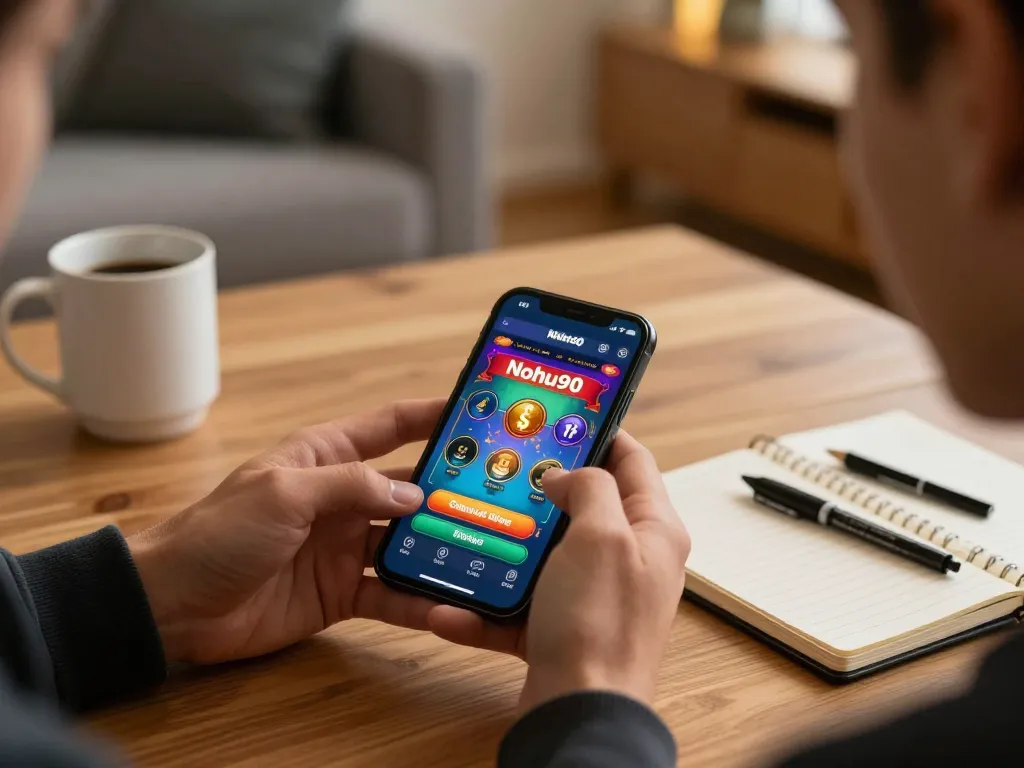 Nohu90 player strategizing their moves while enjoying online gaming experience.