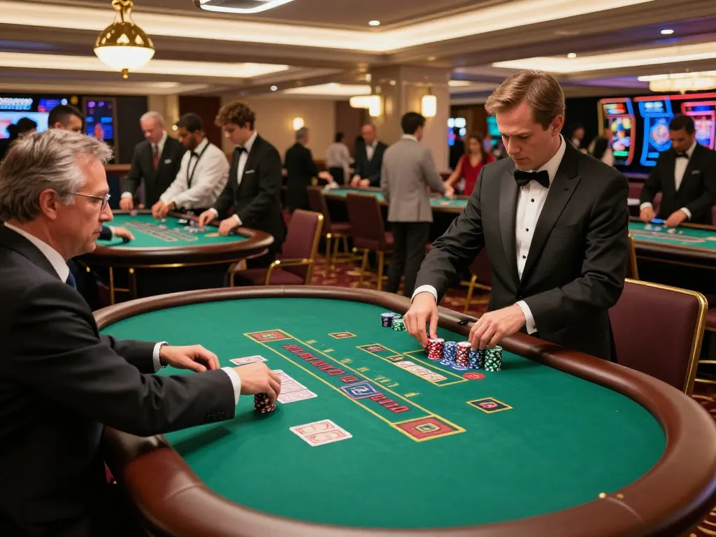 Players at mb668 blackjack tables place bets and strategize, showcasing a thrilling gaming atmosphere