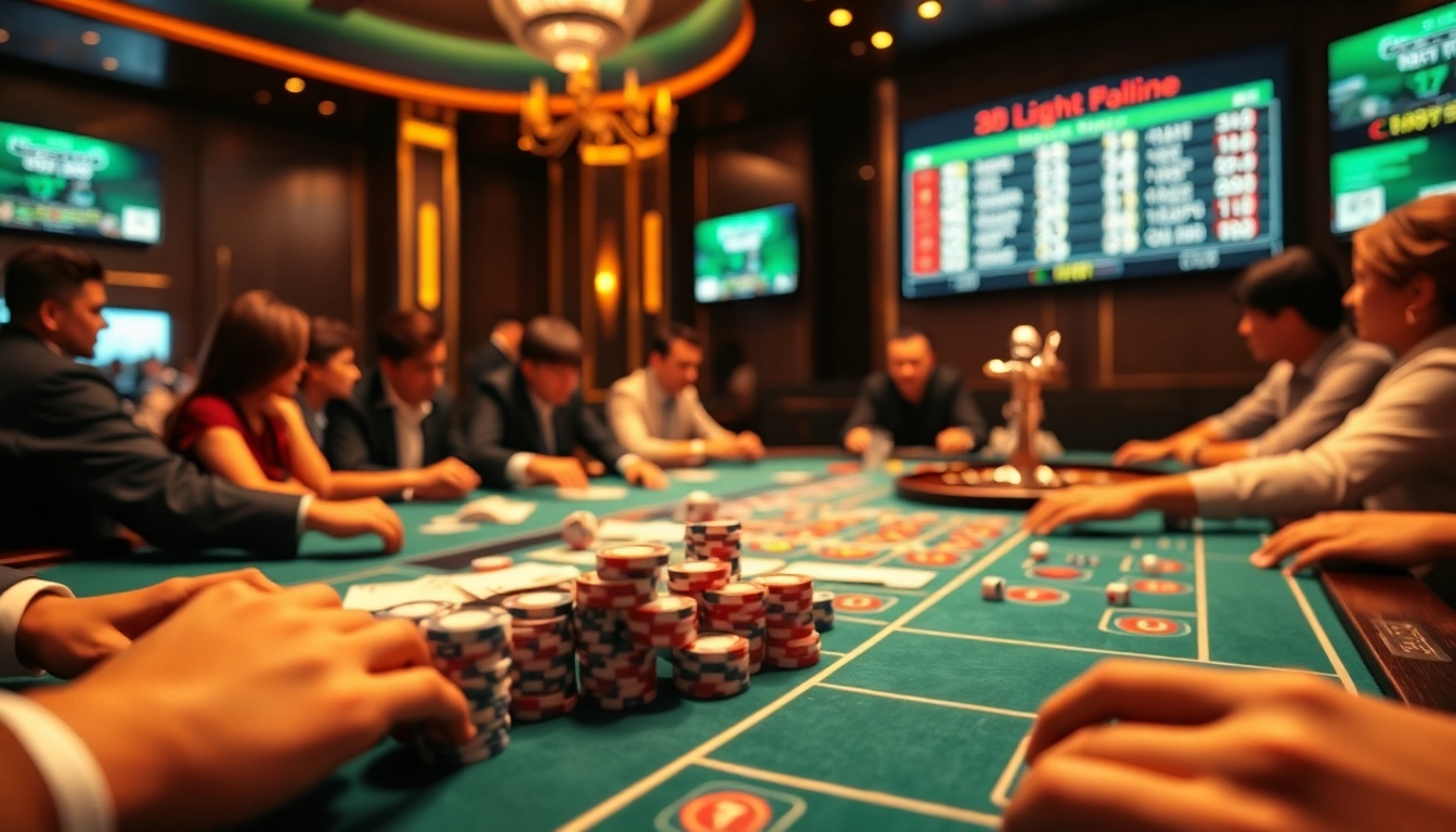 Tỷ số trực tuyến 7m nhanh nhất displayed in a vibrant casino scene with engaging players and exciting game elements.