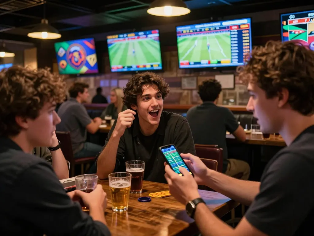 Experience the excitement of thể thao mb66 as a sports enthusiast places bets on their smartphone amidst lively sports action.