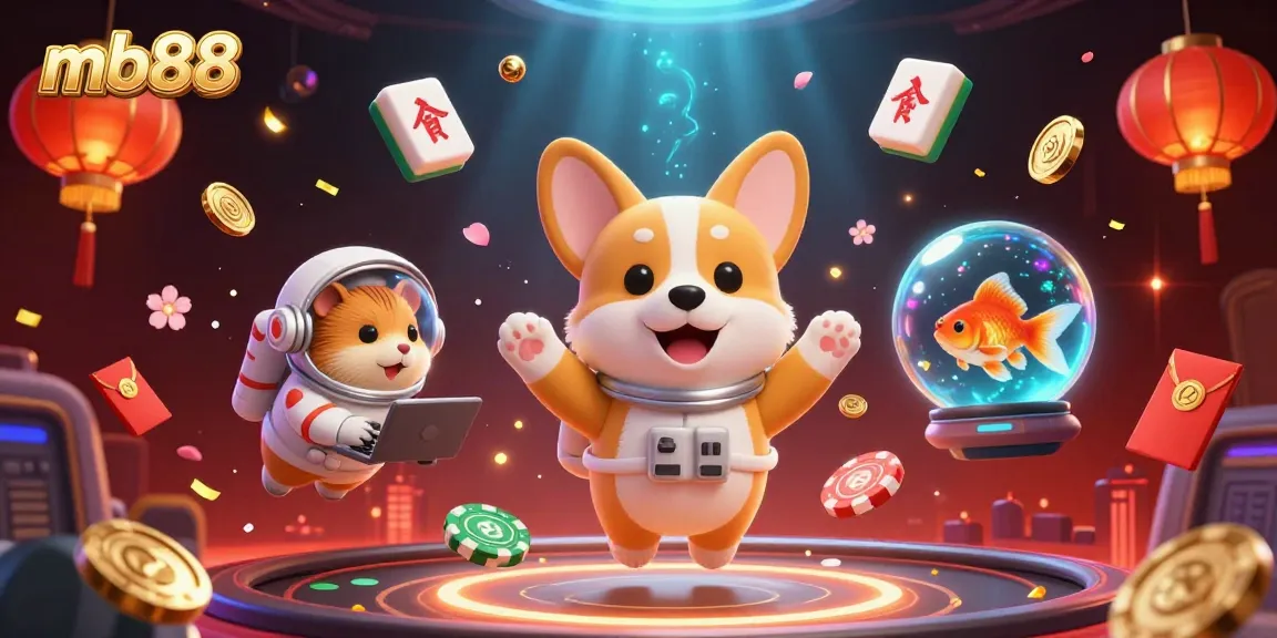 Experience the thrill of mb88's gaming universe with a dynamic space casino scene.