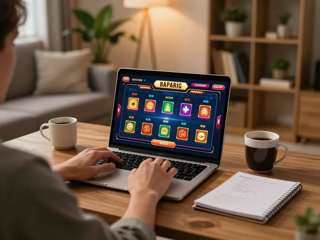 Player engaging in online casino gaming at home while utilizing tx88f platform for better odds.
