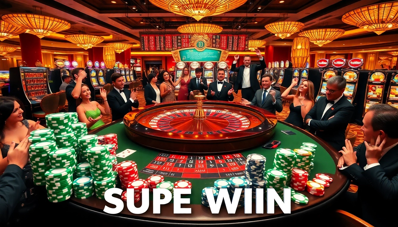 Experience a sure win at a luxurious casino with vibrant tables and colorful chips.