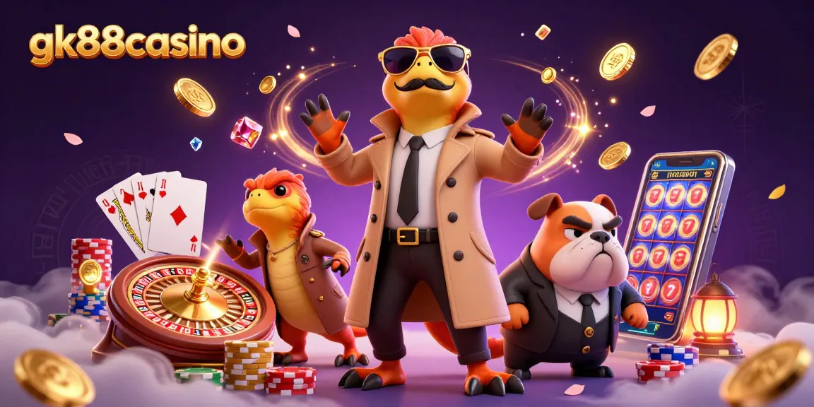 Enjoy thrilling winnings at gk88casino with 3D cartoon raptors amusingly entering a VIP casino!