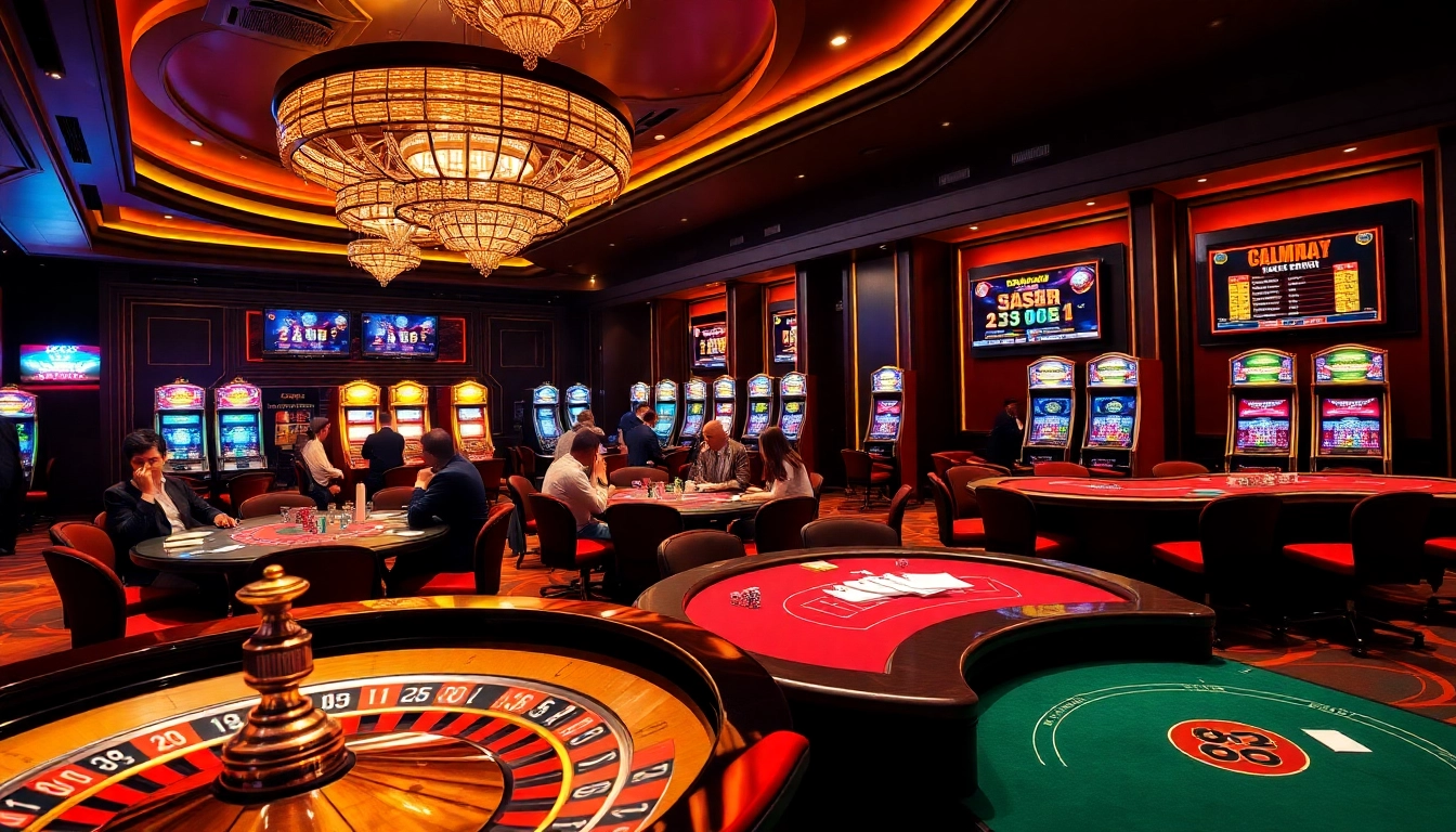 Exciting gameplay at B52 Club highlighting vibrant casino tables and poker chips.