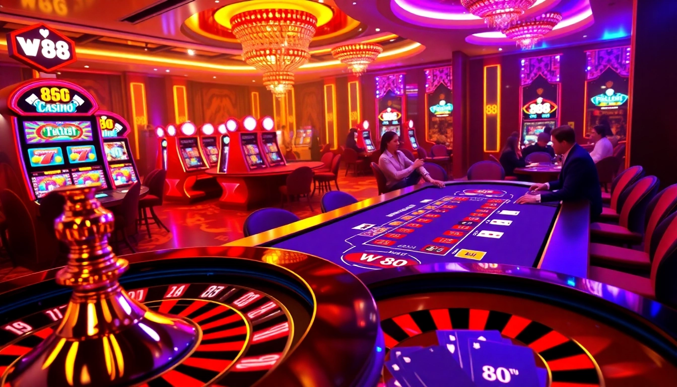 Experience the thrill of W 88 casino with vibrant gameplay and engaging slot machines.