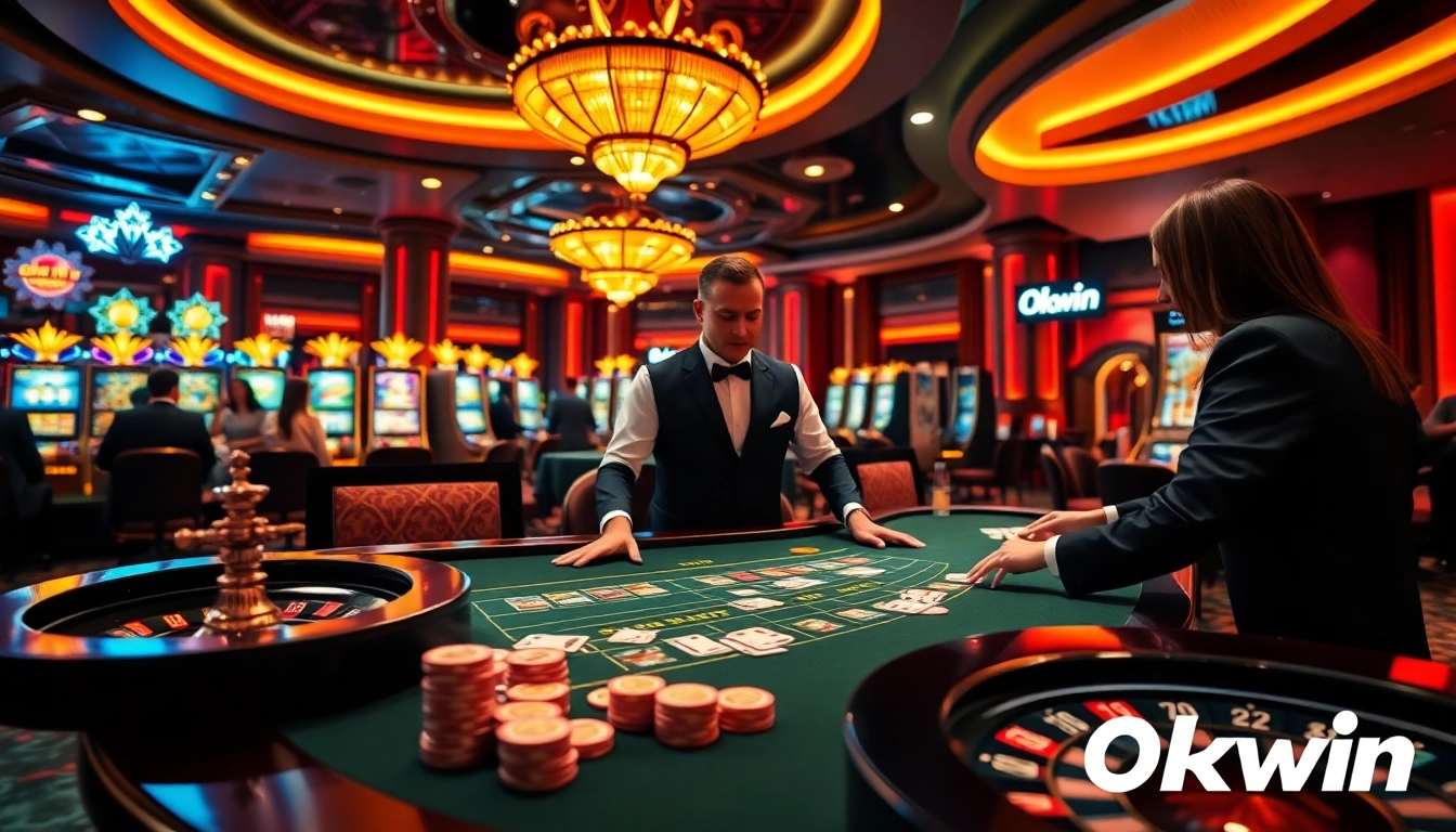 Experience thrilling poker at okwin's luxurious casino with professional dealers and exciting gameplay.