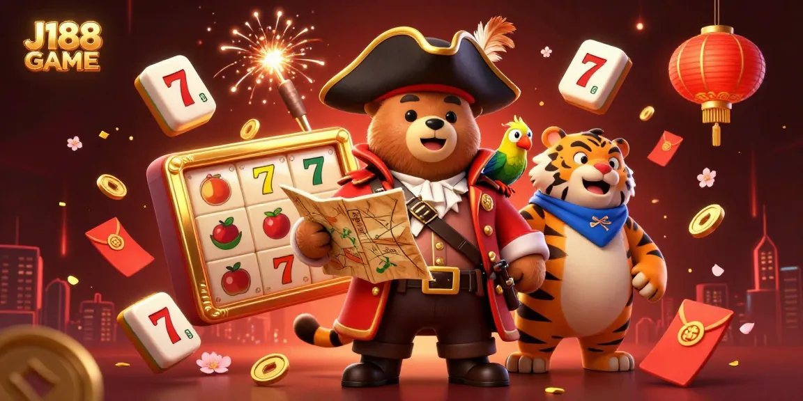 Engage with J188 GAME's thrilling slot experience featuring vibrant characters and festive elements.