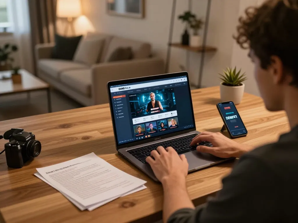 DABET online gaming setup showcasing engaged player strategizing bets on a laptop.