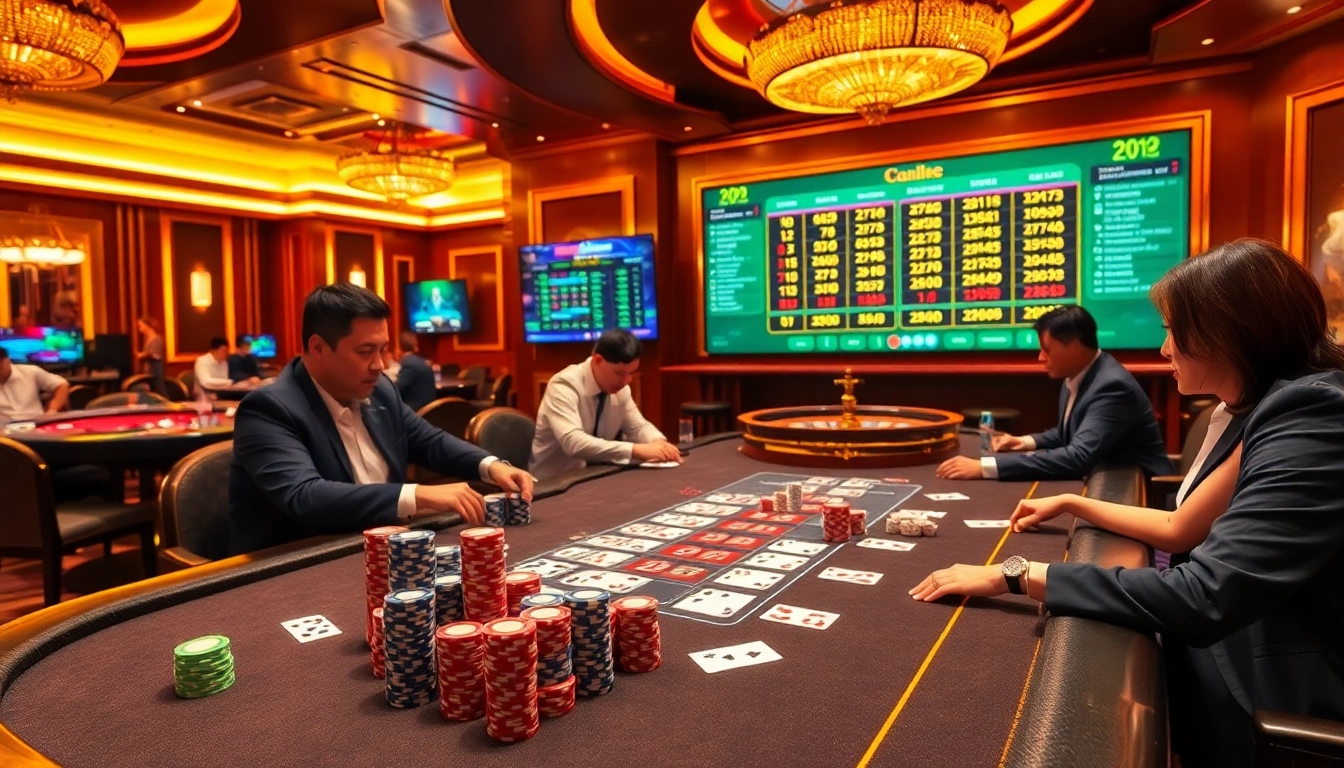 Experience high-stakes poker action with lương sơn tv at this luxurious casino table, showcasing excitement and strategy.