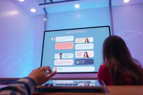 Engaging chat interface of Crushon AI showcasing user interactions with friendly AI companions.