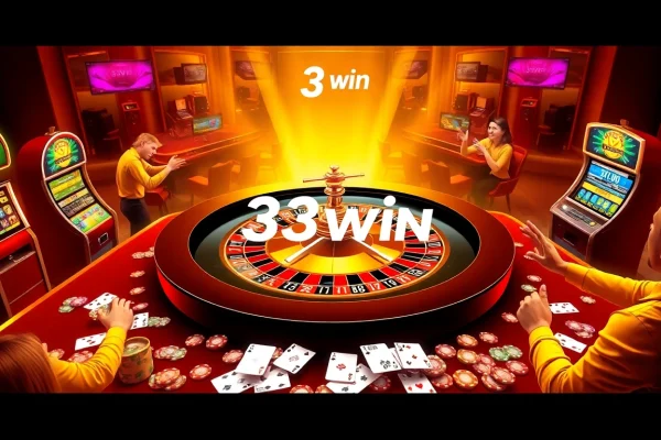 33win online gamblers enjoying an exciting roulette game with luxurious elements and vibrant colors.