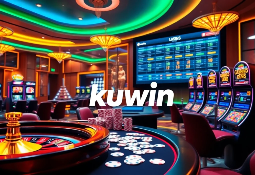 kuwin casino environment showcasing vibrant gaming tables and betting displays