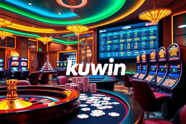 kuwin casino environment showcasing vibrant gaming tables and betting displays