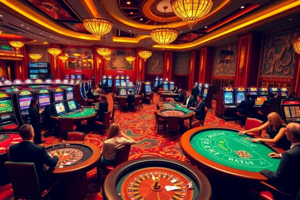 Experience thrilling gameplay at https://win678.ac/, featuring vibrant casino tables and exciting slot machines.