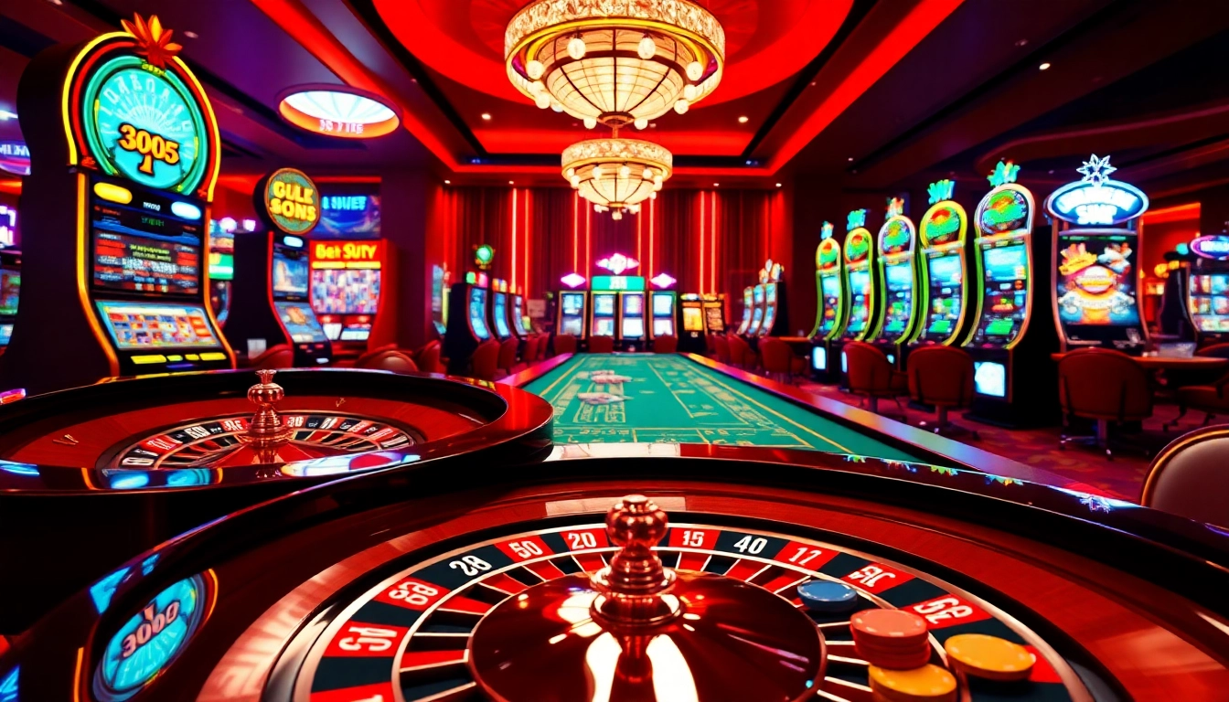Enjoying dynamic gameplay at 98WIN with roulette and poker tables, immersed in luxury and excitement.