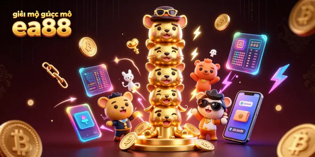 Experience the magic of giải mã giấc mơ ea88 with vibrant 3D digital art, rich in gambling themes.