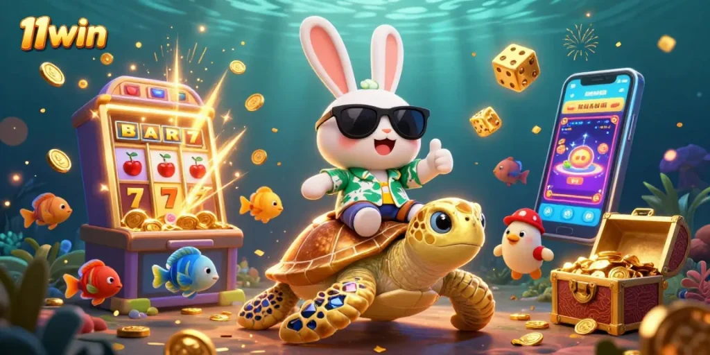 Experience big wins with 11win's vibrant slot machines, colorful symbols, and thrilling underwater adventure.
